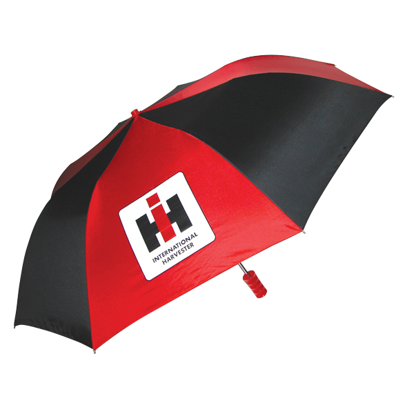 Red and Black Full Size Folding Travel Umbrella w/ IH International