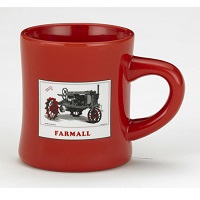 Red 8oz Stoneware Mug w/ Vintage Farmall  Ad