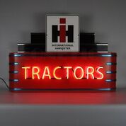 Art Deco Marquee IH Tractors Neon Sign in Steel Can