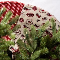 Reversible Christmas Tree Skirt with Farmall Tractors & Logos