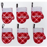 IH Farmall Logo Christmas Tree Ornaments - Set of Six Mini Mittens