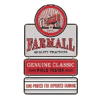 Farmall Linked Die-Cut Embossed Tin Sign