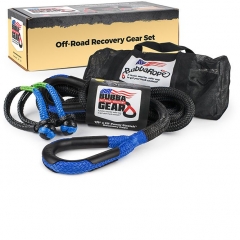 Bubba Off-Road Truck Recovery Gear Set - 7/8" x 20 Foot - Blue & Black - w/ Soft Shackles