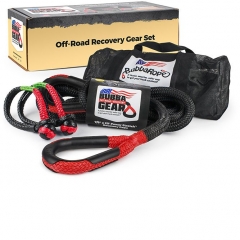 Bubba Off-Road Truck Recovery Gear Set - 7/8" x 30 Foot - Red & Black - w/ Soft Shackles