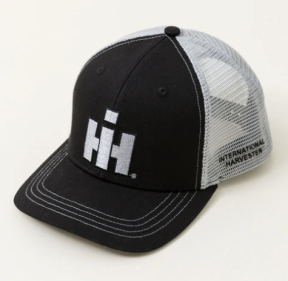 INTERNATIONAL HARVESTER Black & Grey Mesh Back Trucker Cap