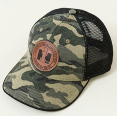 IH International Harvester Washed Camo Mesh Back Trucker Cap with Embossed Patch