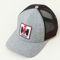 IH INTERNATIONAL HARVESTER Heather Grey and Black Mesh Back Trucker Cap