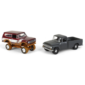 Johnny Lightning "Off Road" ~ 1/64 International Harvester 2 Pack: 1965 1200 & Muddy 1979 Scout