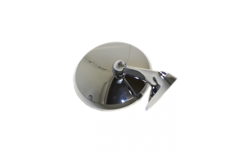 Right Hand Universal Round Chrome Convex Mirror for Scout, Pickup or Travelall
