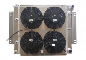 GM LS Conversion Aluminum Radiator w/ Electric Fans for 71-80 Scout II, Terra or Traveler