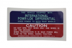 Powr-Lok Differential Decal for 1960's Scout, Pickup & Travelall
