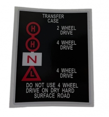 Dana 20 Transfer Case Shifter Decal