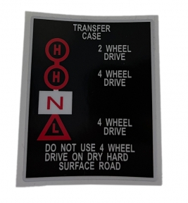Dana 20 Transfer Case Shifter Decal