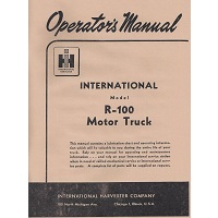 International Model R-100 Truck Operator's Manual