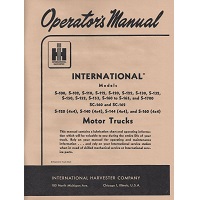International S-100 to S-180 Including 4X4 Models Truck Operator's Manual