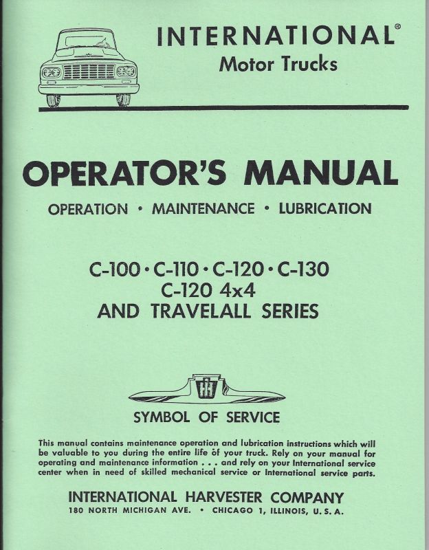 IH Parts America: Truck Operator's Manual for 1961-63