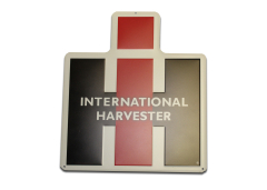 International Harvester 15" x 17" Die Cut Embossed Metal Sign