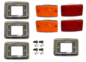 Premium Complete Chrome Marker Light Set for 1972-80 Scout II, Terra or Traveler & Pickup/Travelall