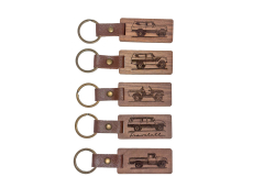 Custom Rustic Wood Keychain with IH Vehicle
