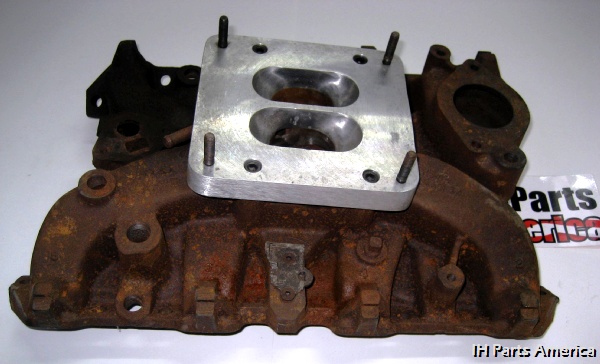 Used Intake Manifold Modified for 4BBL Carb Adapter for IH 266, 304 V8 Engine