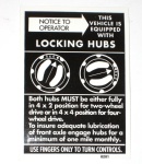 Locking Hub Decal for Scout II, Pickup or Travelall - Large