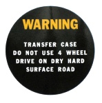 Transfer Case Warning Decal for 1965-75 C & D Series Pickup or Travelall