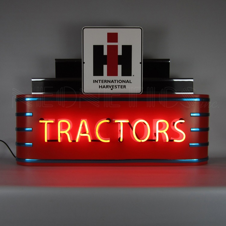 Art Deco Marquee IH Tractors Neon Sign in Steel Can - IH Parts America