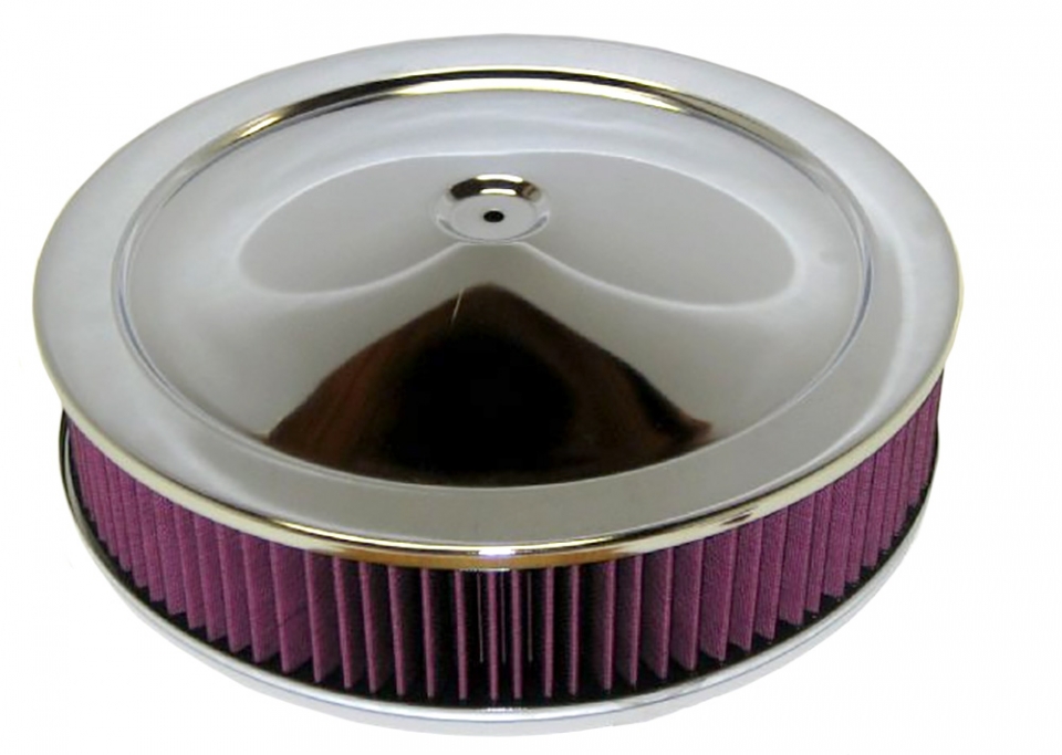 14" Offset Base Air Cleaner Assy w/ 2" or 3" Reuseable Filter - 5" Opening