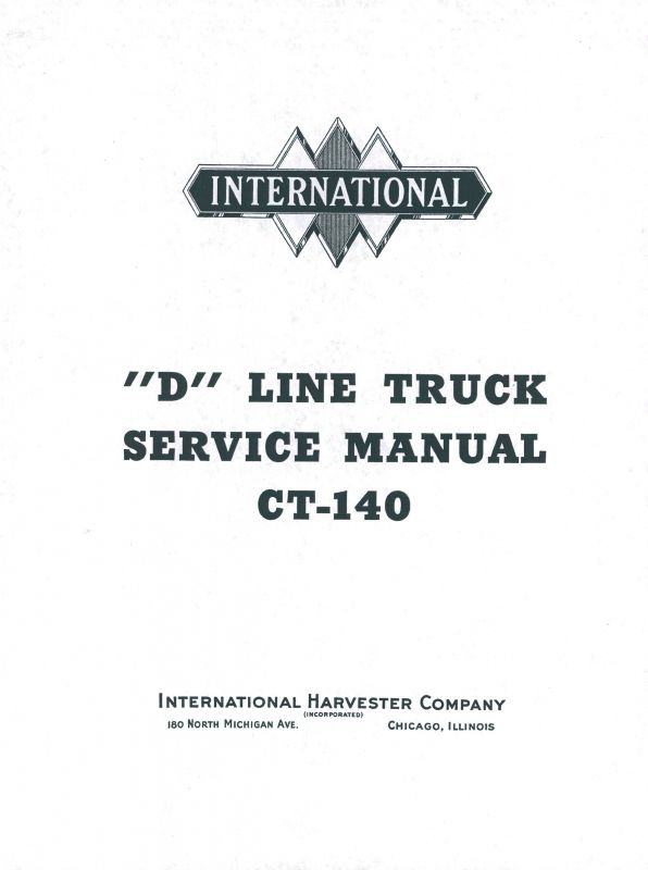 IH Parts America: International Truck Service Manual for