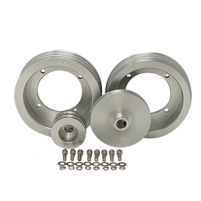 CPT Billet Aluminum Pulley Kit for 1971-80 Scout II, Terra, Traveler w/ Crank Hub, P/S & A/C