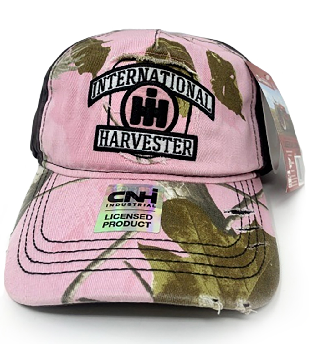 IH Ladies Pink \u0026 Camo Applique Logo Cap 
