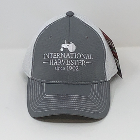 IH Youth Embroidered Tractor Logo Grey & White Sport Mesh Back Cap