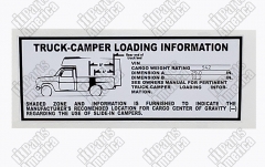 Truck-Camper Loading Information Decal for 1969-75 D Series Trucks