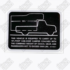 Slide-In Camper Decal for 1969-75 D Series Truck