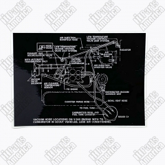 Vacuum Hose Decal for 1979 Scout II w/ 345, Thermoquad Carburetor and NO A/C