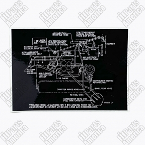 Vacuum Hose Decal for 1979 Scout II w/ 345, Thermoquad Carburetor and NO A/C