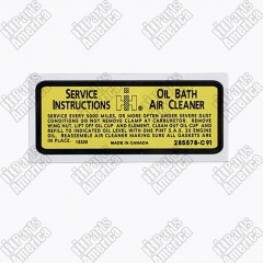 Oil Bath Air Cleaner Decal for Scout 800 & Others