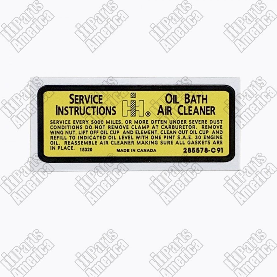Oil Bath Air Cleaner Decal for Scout 800 & Others