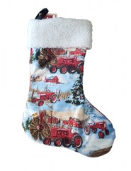 Winter Farm Scene Christmas Stocking