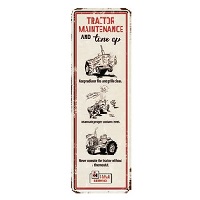 IH Tractor Maintenance Die-Cut Embossed Tin Sign