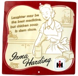 IH International Harvester Irma Harding 12" x 12" Metal Sign